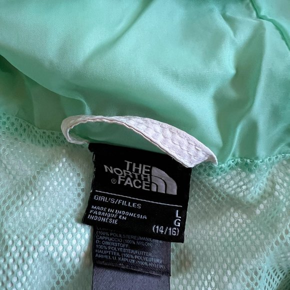 Girl's THE NORTH FACE Mint Green/Blue HYVENT Jacket Windbreaker Sz Large 14/16 - Picture 3 of 13